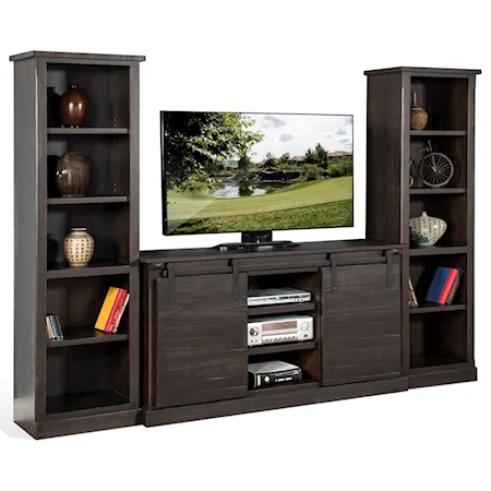 Entertainment Wall Unit with Cord Management